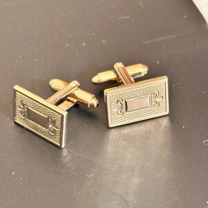Gold Tone Vintage Shield Design Cufflinks